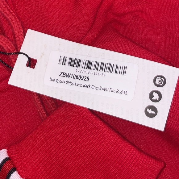 Isla Sports Stripe Loop Back Crop Sweat - Picture 2 of 2